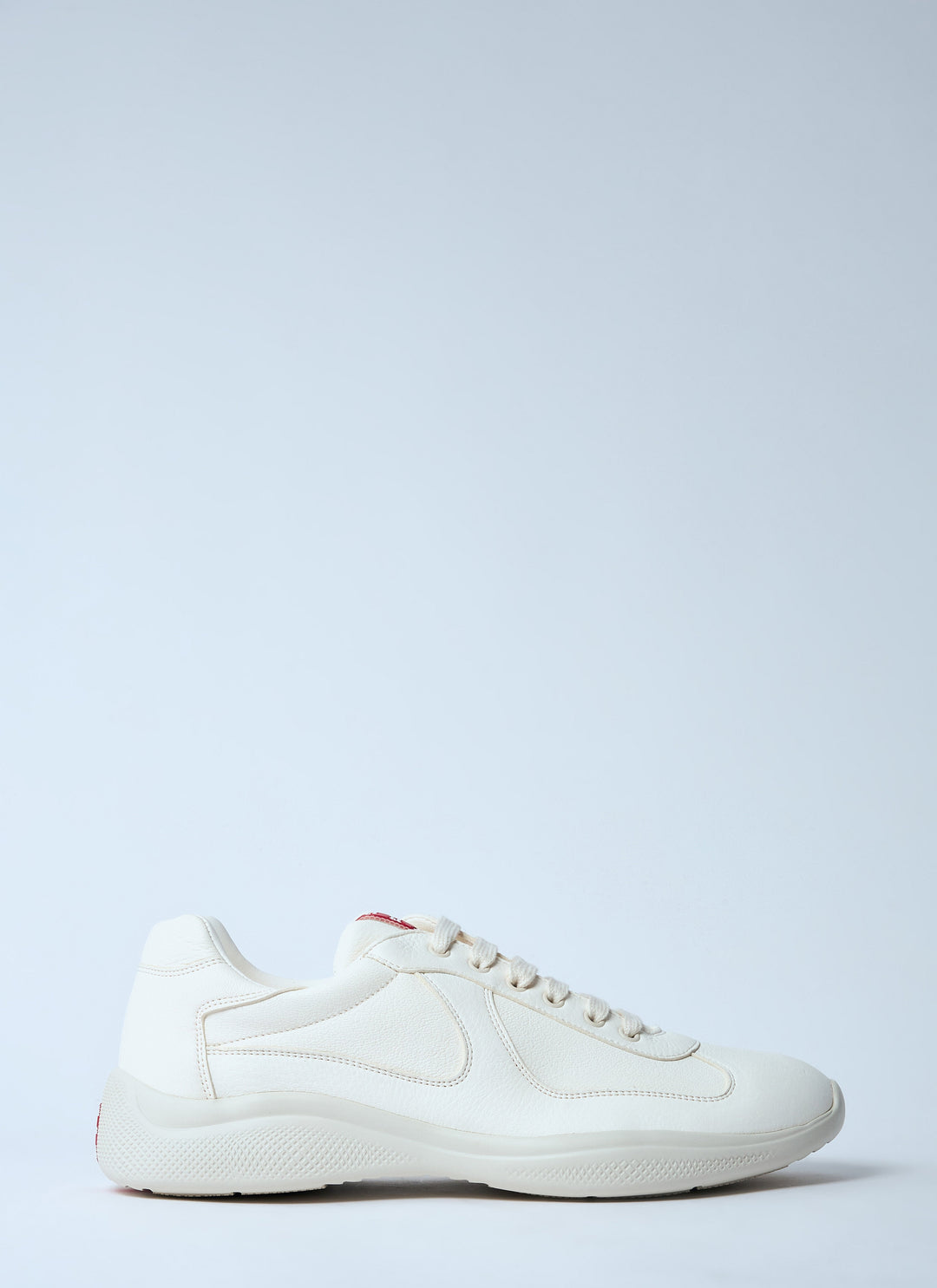 Prada Men's white Leather Low-Top Sneakers