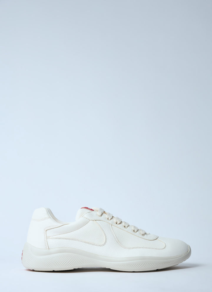 Prada Men's white Leather Low-Top Sneakers