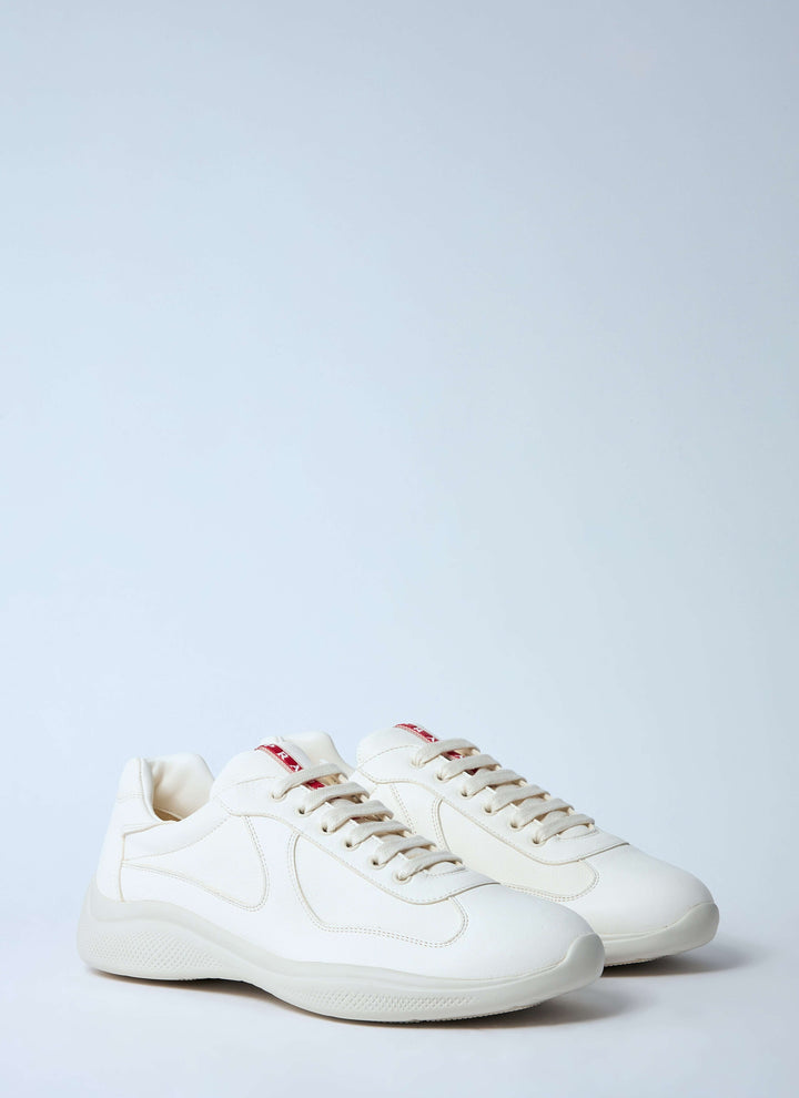 Prada Men Leather Low-Top Sneakers