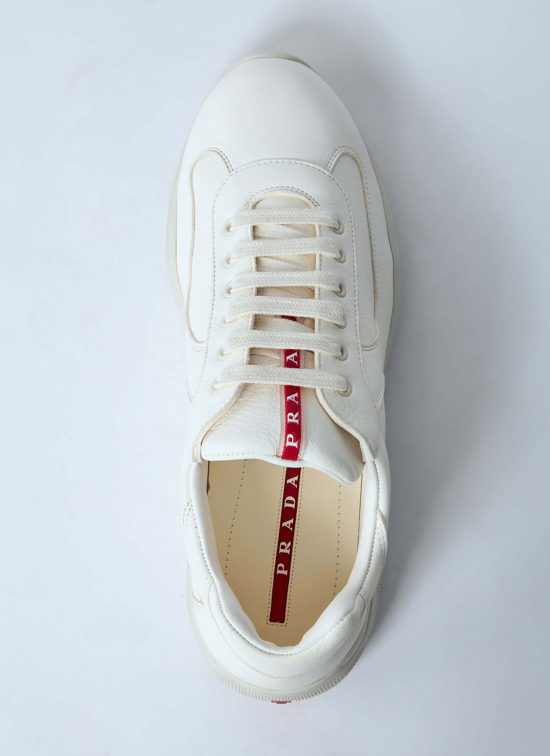 Prada Men Leather Low-Top Sneakers