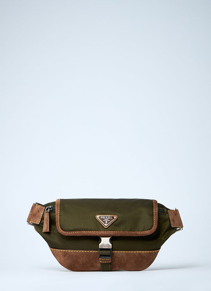 Prada Men Re-Nylon And Suede Belt Bag