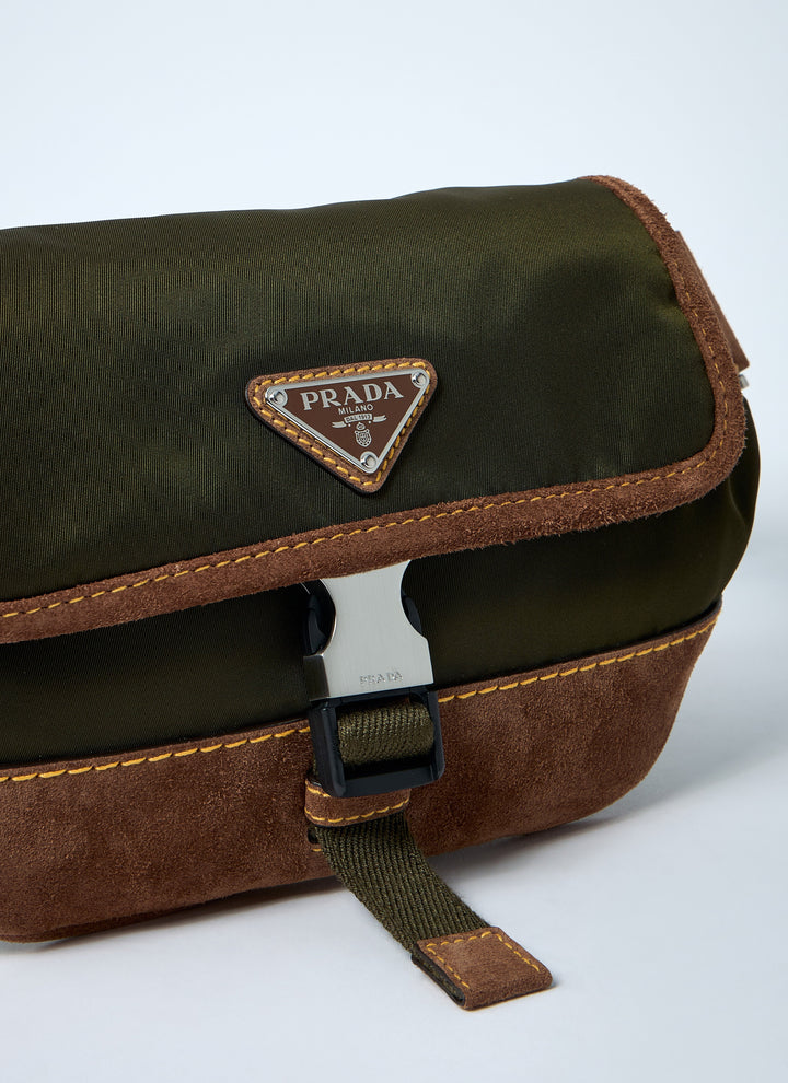 Prada Men Re-Nylon And Suede Belt Bag