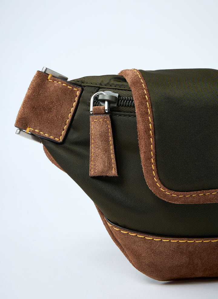 Prada Men Re-Nylon And Suede Belt Bag