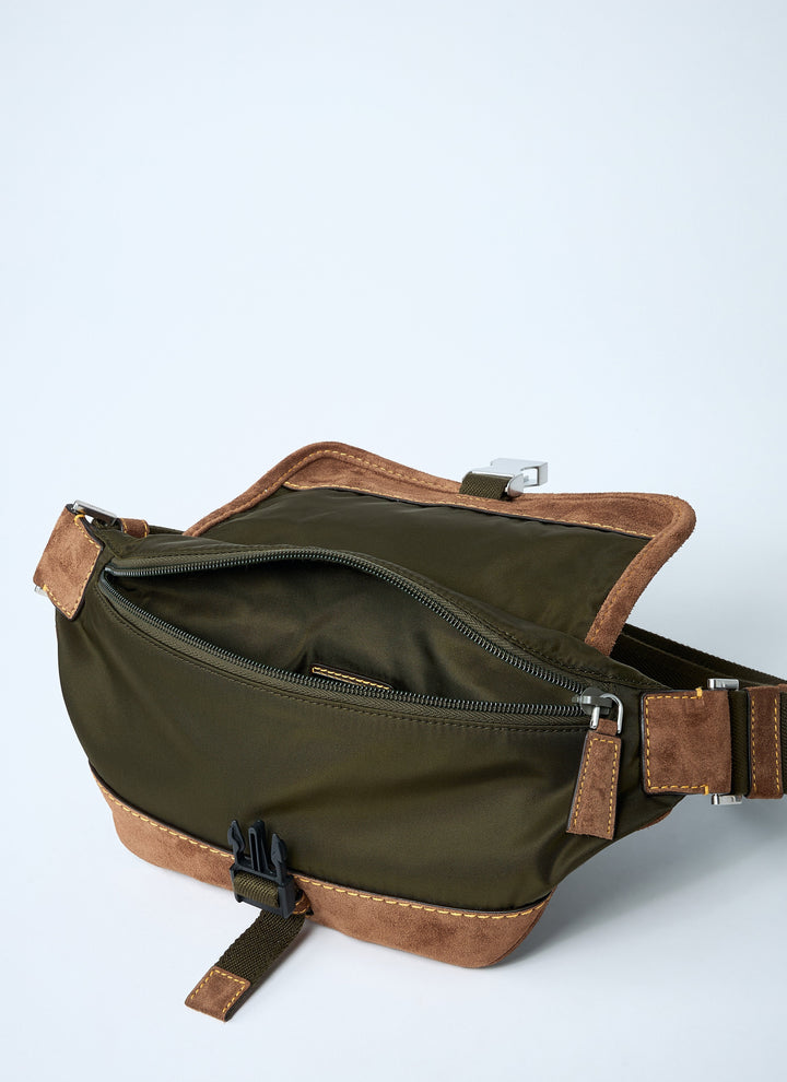 Prada Men Re-Nylon And Suede Belt Bag