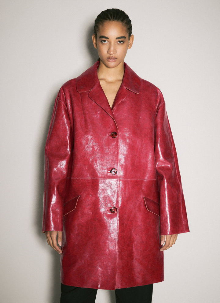 Prada Women Crackle Suede Coat