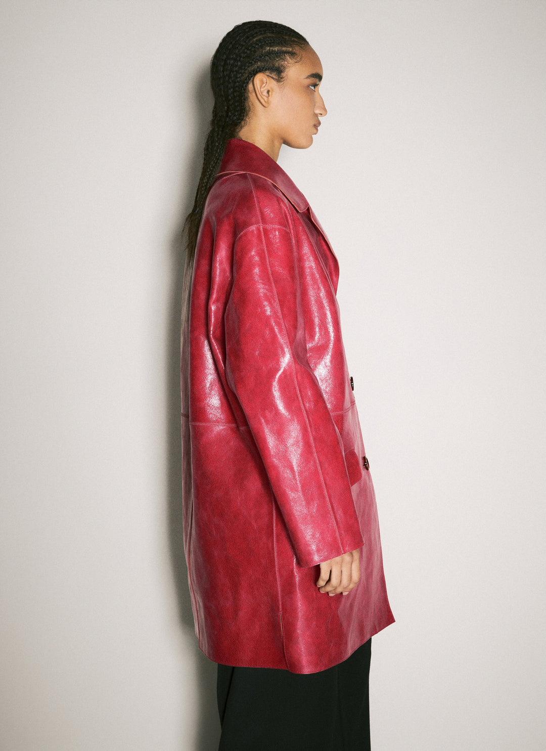 Prada Women Crackle Suede Coat