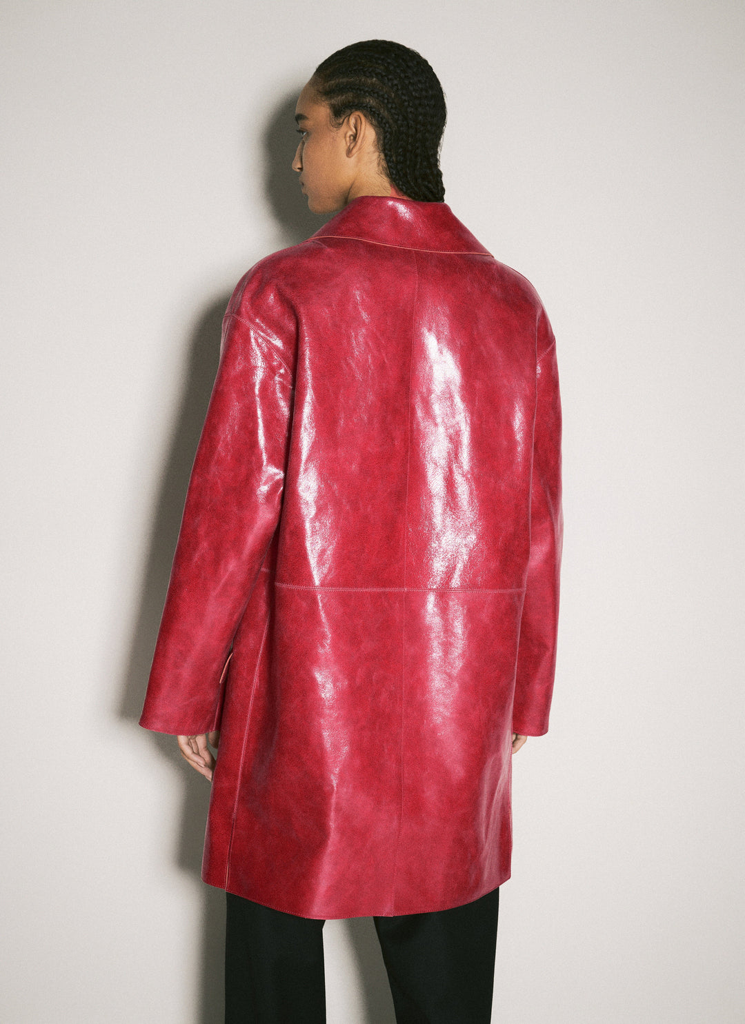 Prada Women Crackle Suede Coat