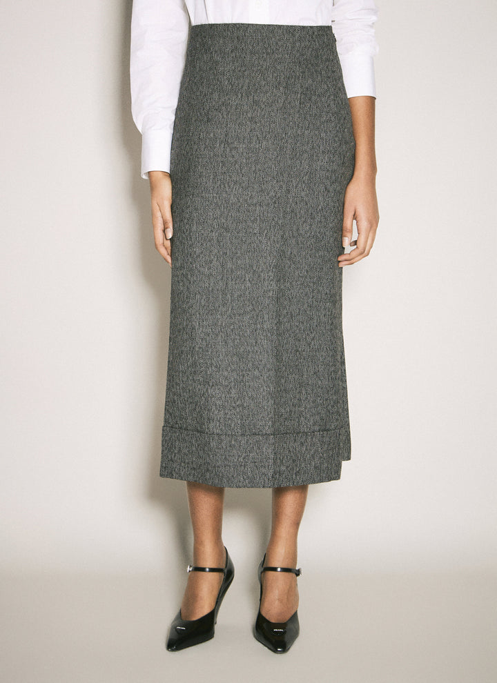 Prada Women Wool Maxi Skirt