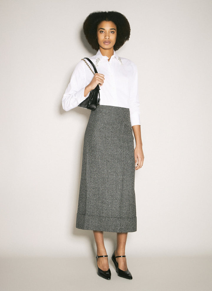 Prada Women Wool Maxi Skirt