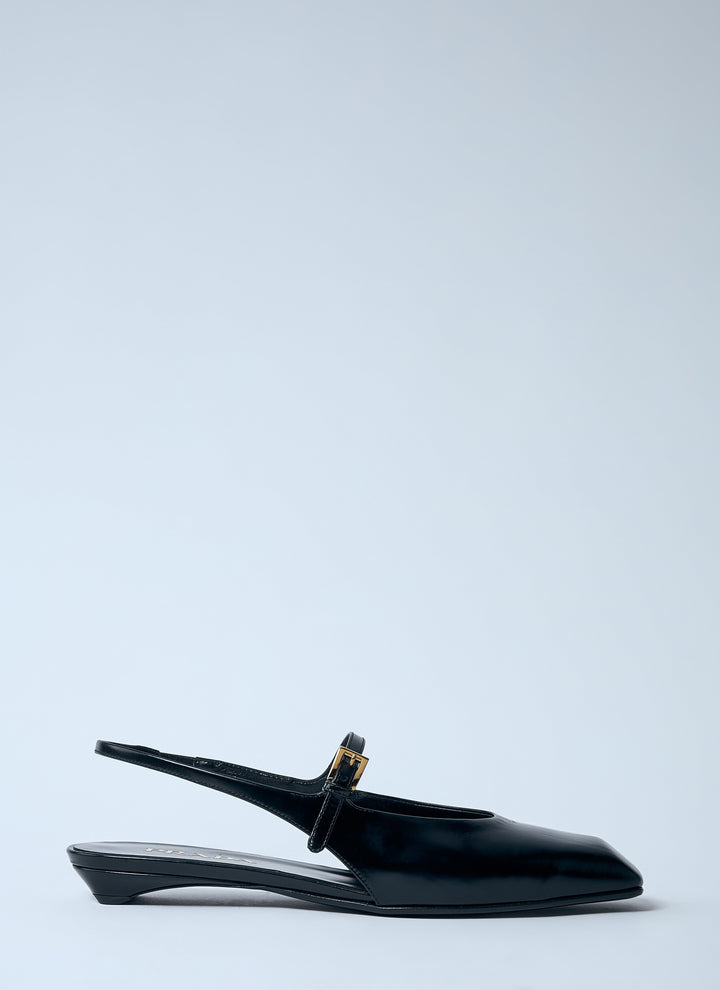 Prada Women Leather Slingback Ballerina Pumps