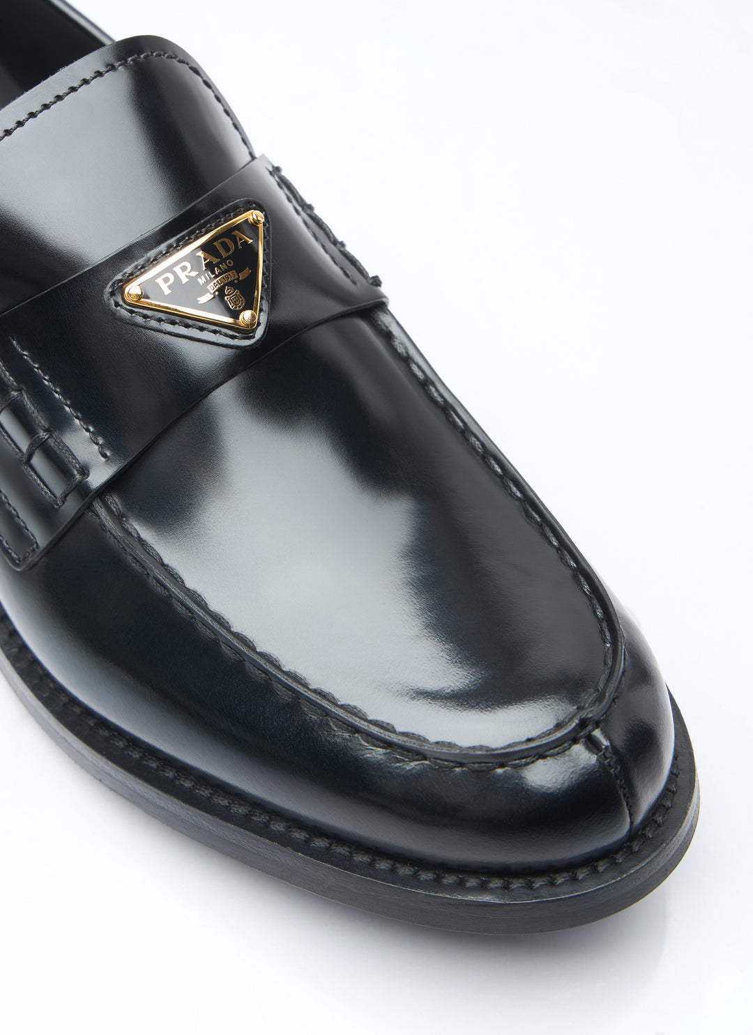 Prada Women Brushed Leather Loafers