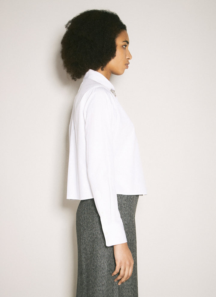 Prada Women Embroidered Poplin Shirt