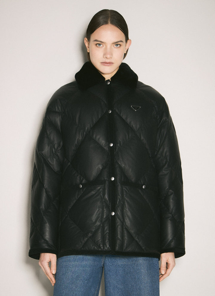 Prada Women Quilted Nappa Leather Caban