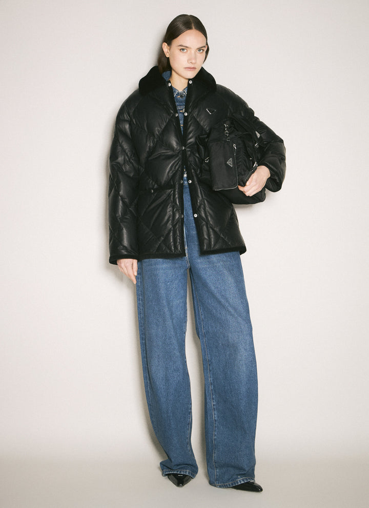 Prada Women Quilted Nappa Leather Caban