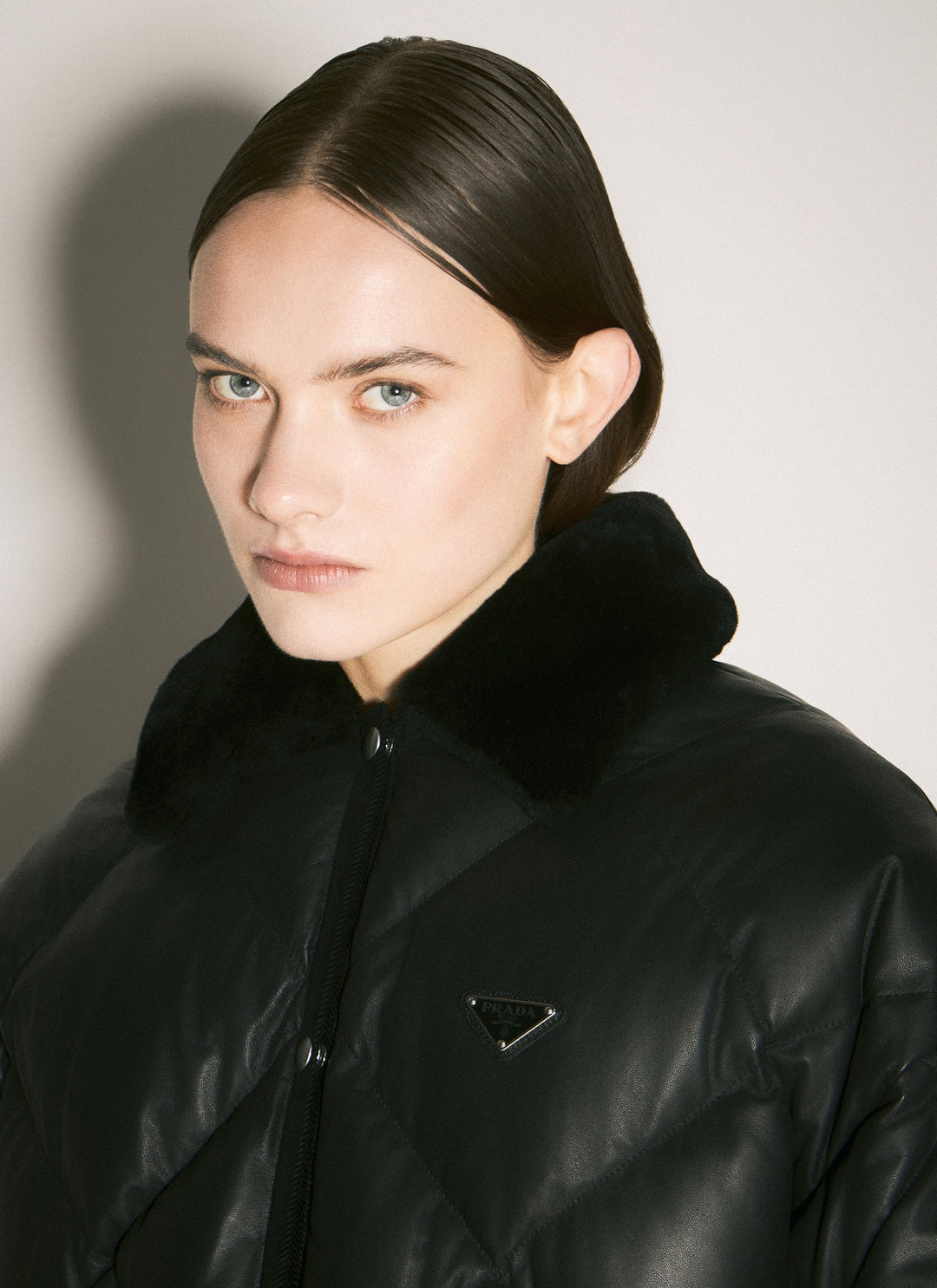 Prada Women Quilted Nappa Leather Caban