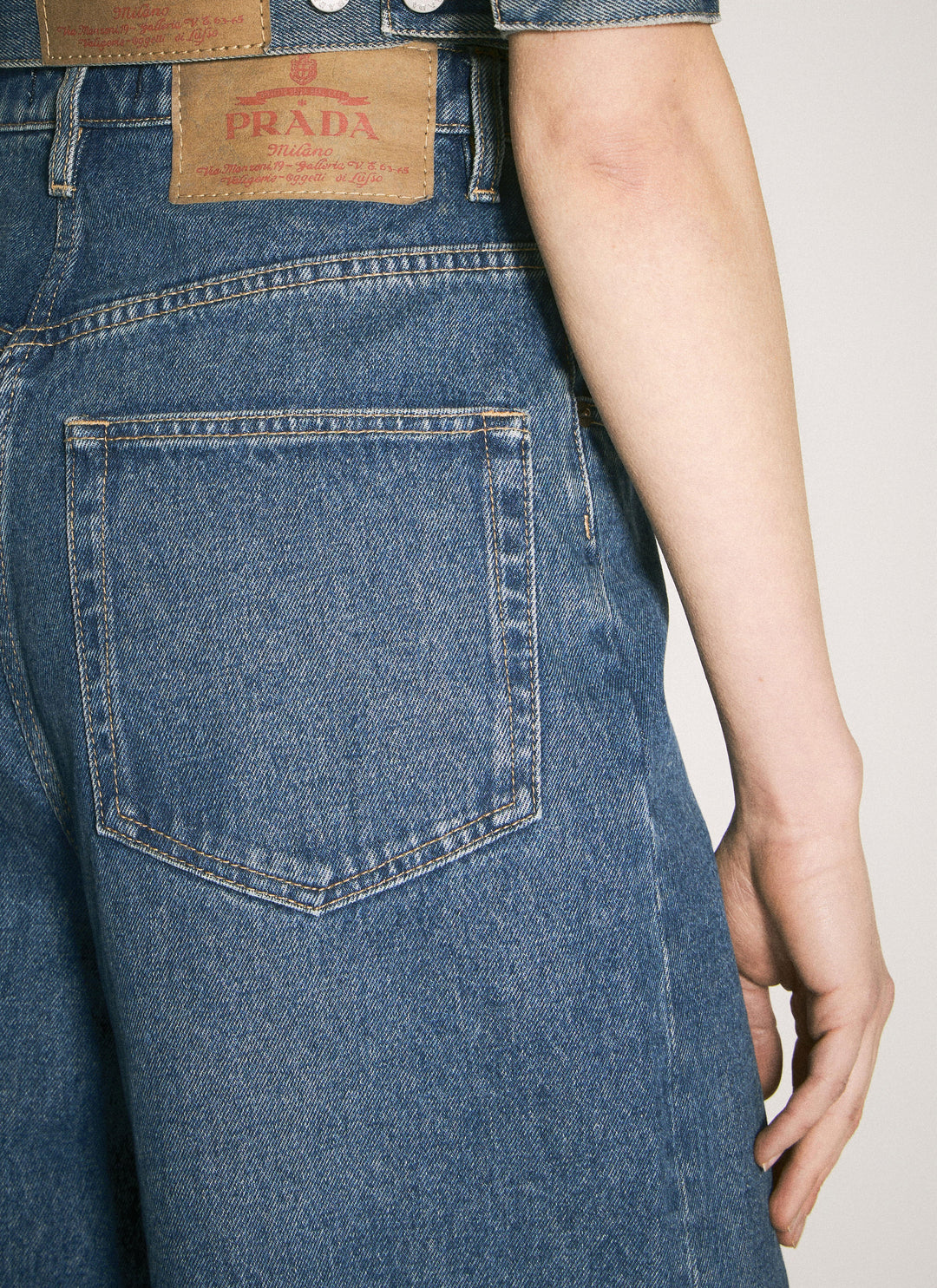 Prada Women Logo Plaque Balloon Jeans