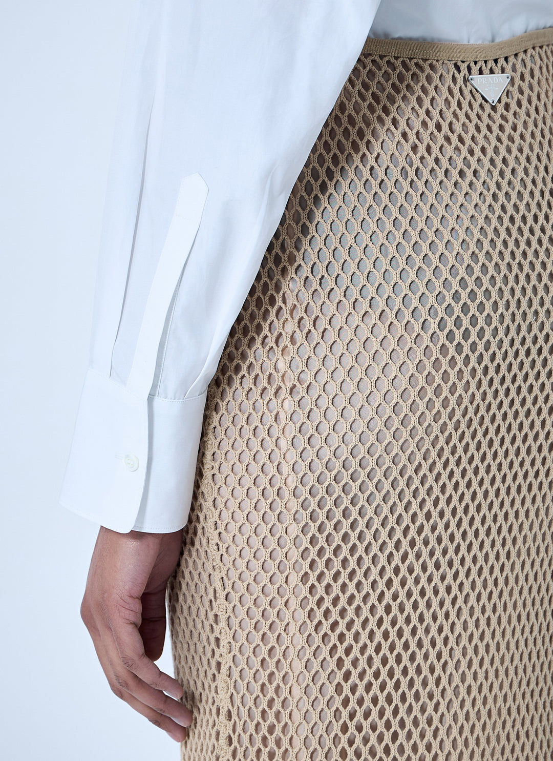 Prada Women Crochet Midi Skirt