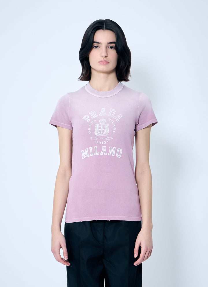 Prada Women Logo Print T-Shirt