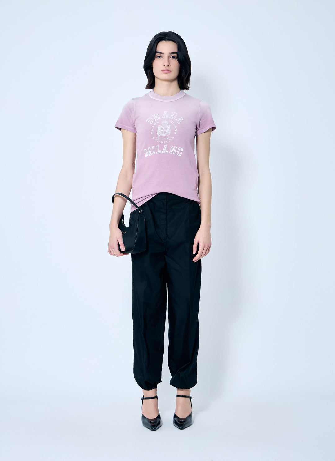 Prada Women Logo Print T-Shirt