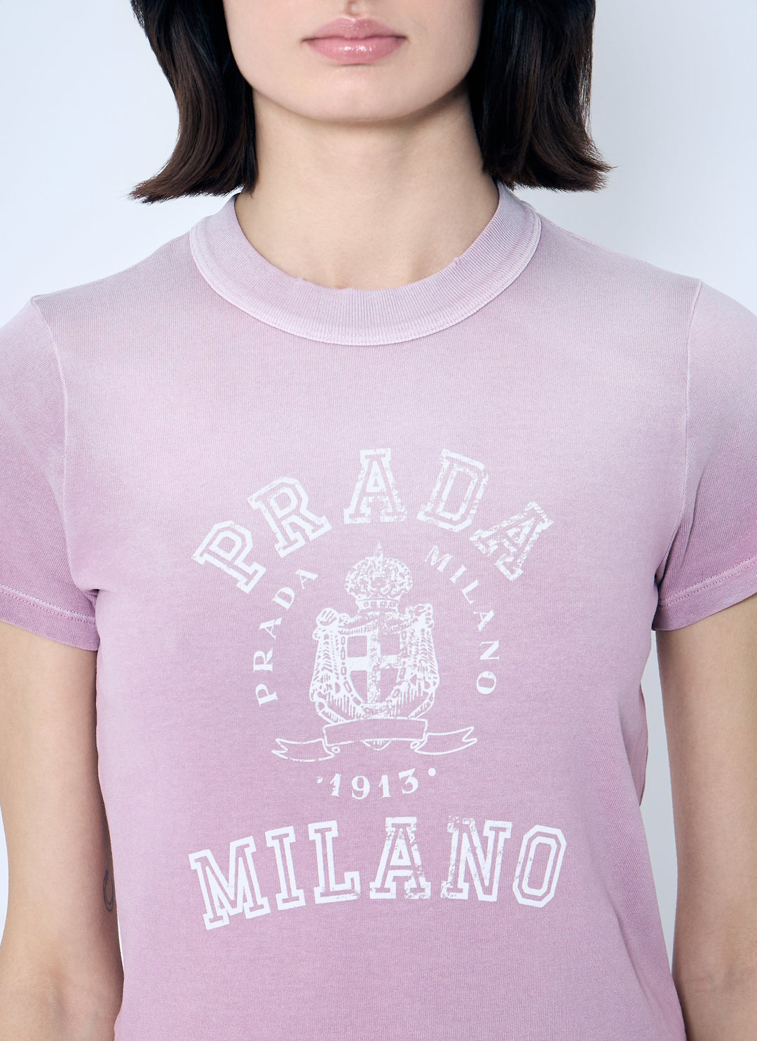 Prada Women Logo Print T-Shirt