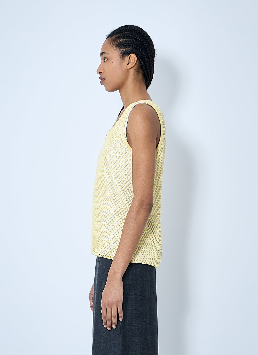 Prada Women Logo Plaque Open- Knit Tank Top