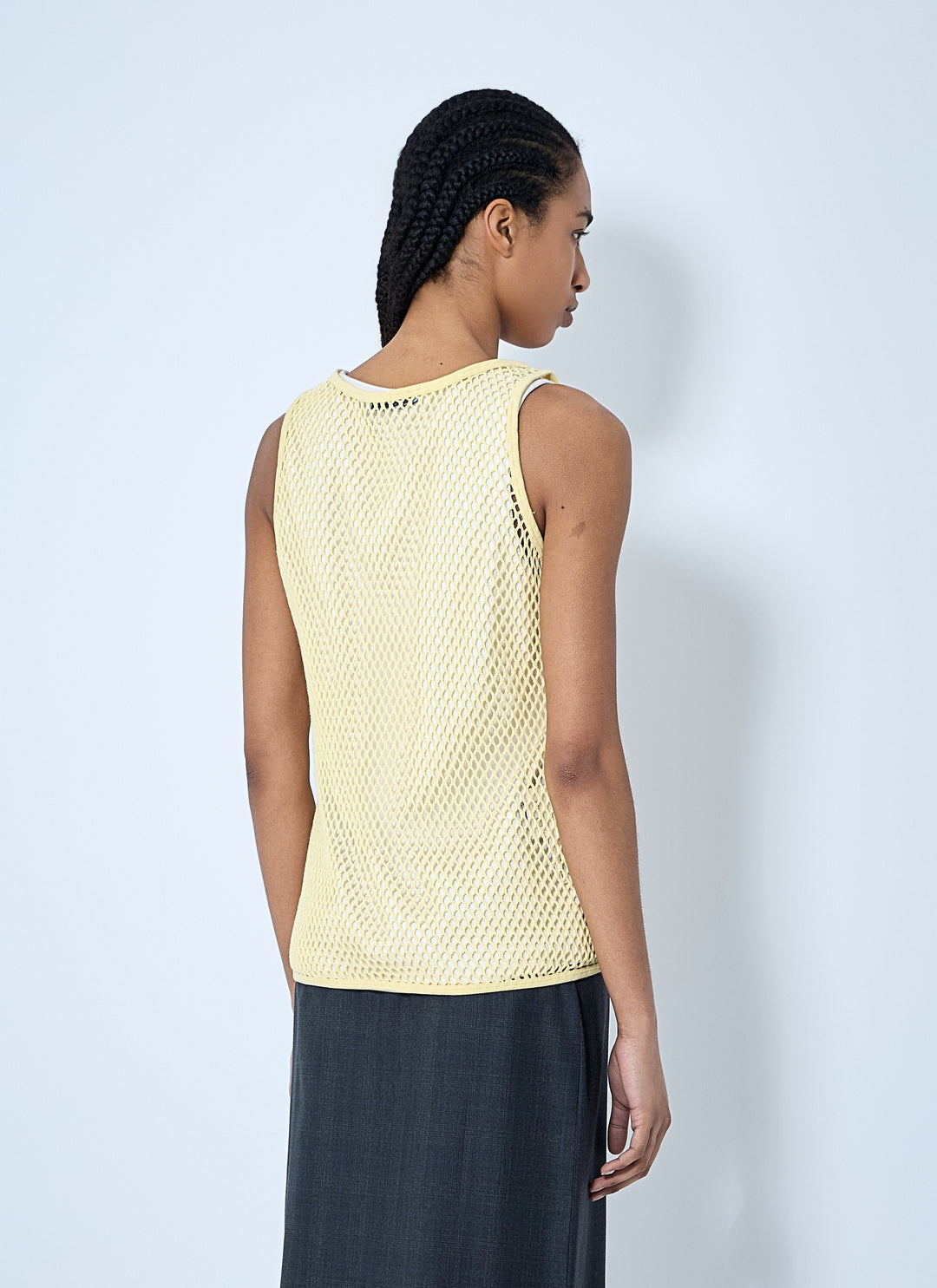 Prada Women Logo Plaque Open- Knit Tank Top