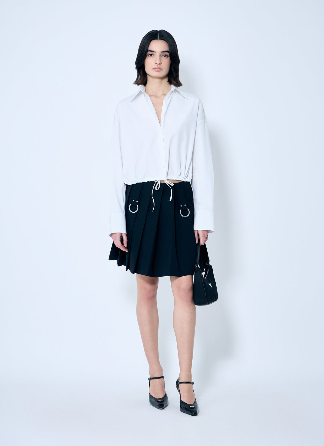 Prada Women Pleated Wool Skirt