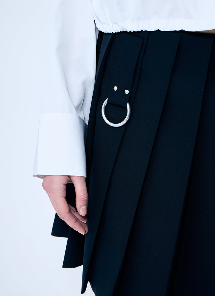 Prada Women Pleated Wool Skirt