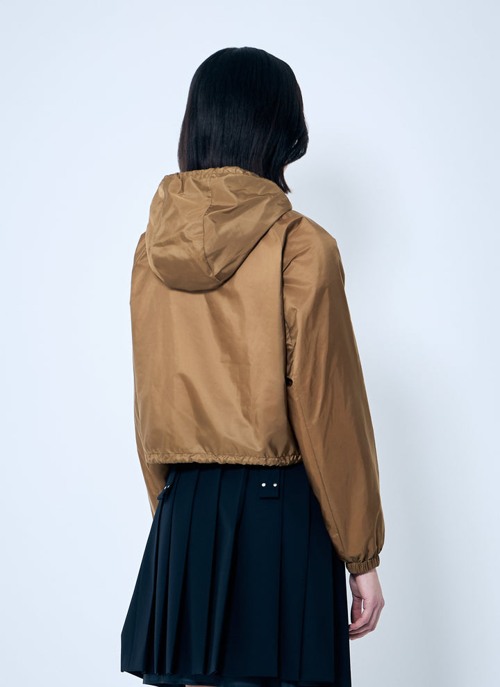 Prada Women Re-Nylon Hooded Jacket With Contrast Trims