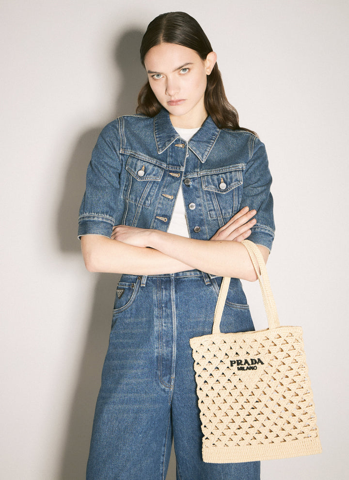 Prada Women Crochet Tote Bag