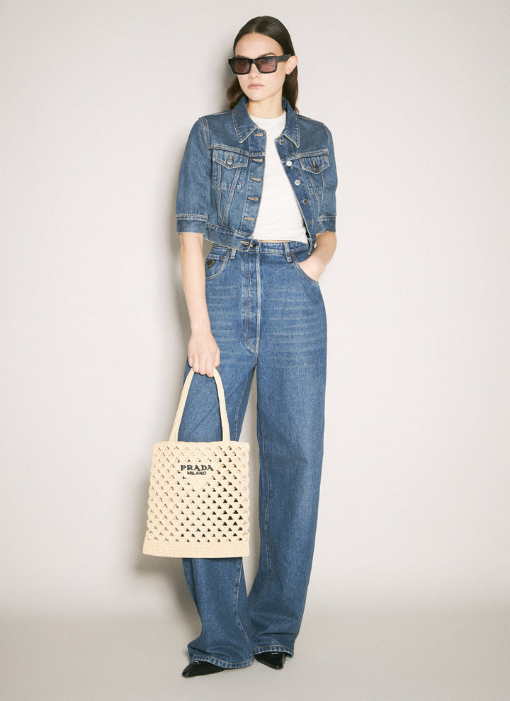 Prada Women Crochet Tote Bag