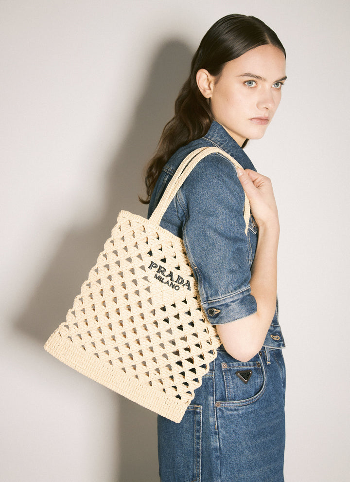 Prada Women Crochet Tote Bag