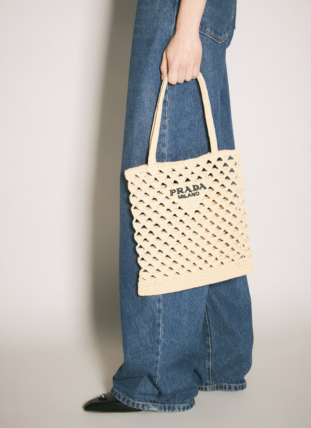 Prada Women Crochet Tote Bag