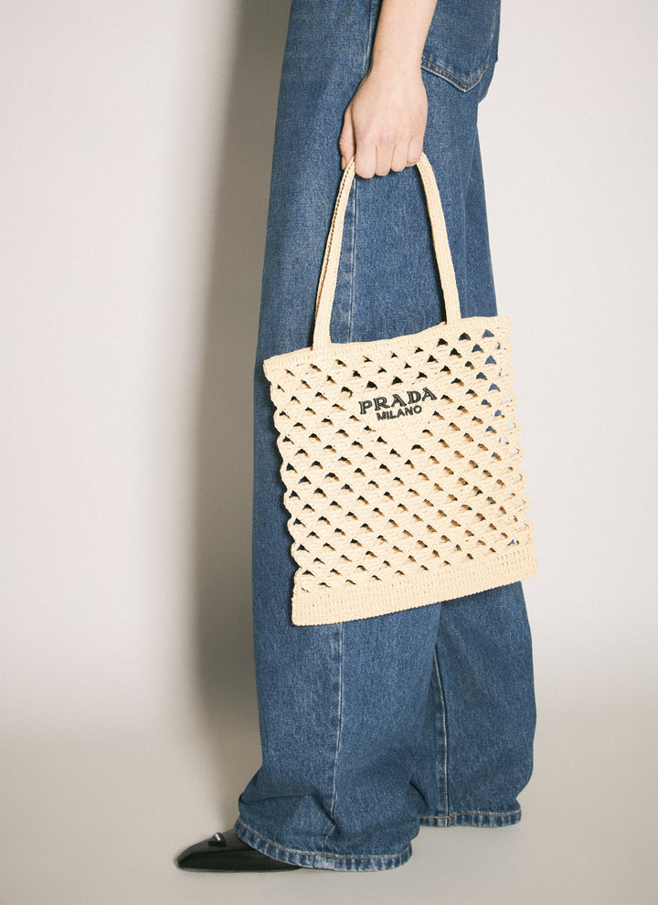 Prada Women Crochet Tote Bag