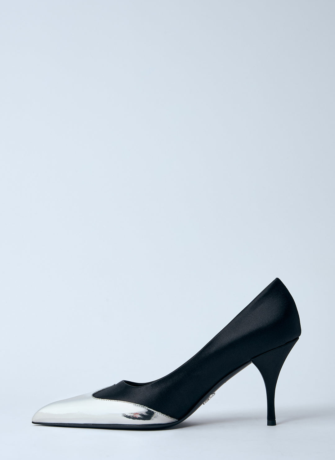 Prada Women Satin And Metallic Heeled Pumps