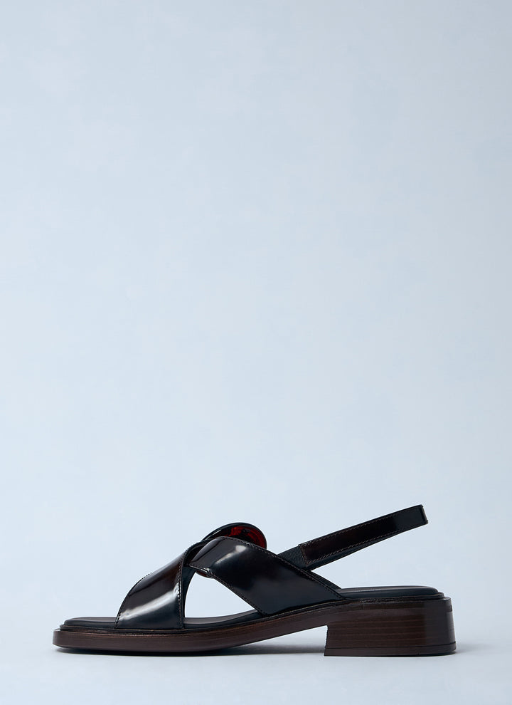 Prada Women Brushed Leather Sandals