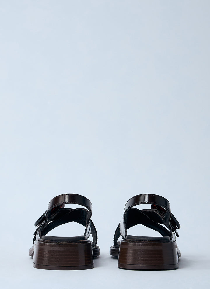 Prada Women Brushed Leather Sandals