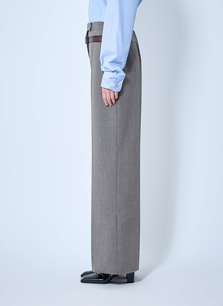 Prada Women Technical Wool Pants With Printed Belt