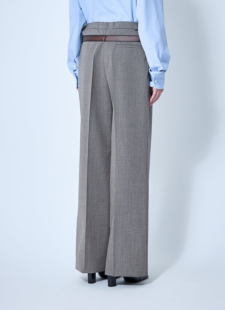 Prada Women Technical Wool Pants With Printed Belt