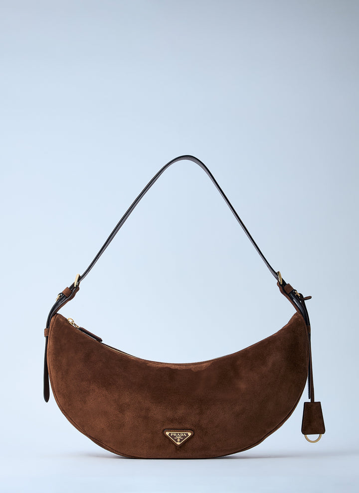 Prada Women Small Suede Shoulder Bag