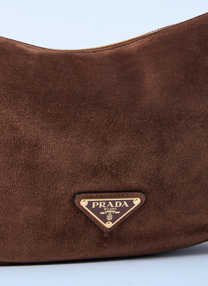 Prada Women Small Suede Shoulder Bag