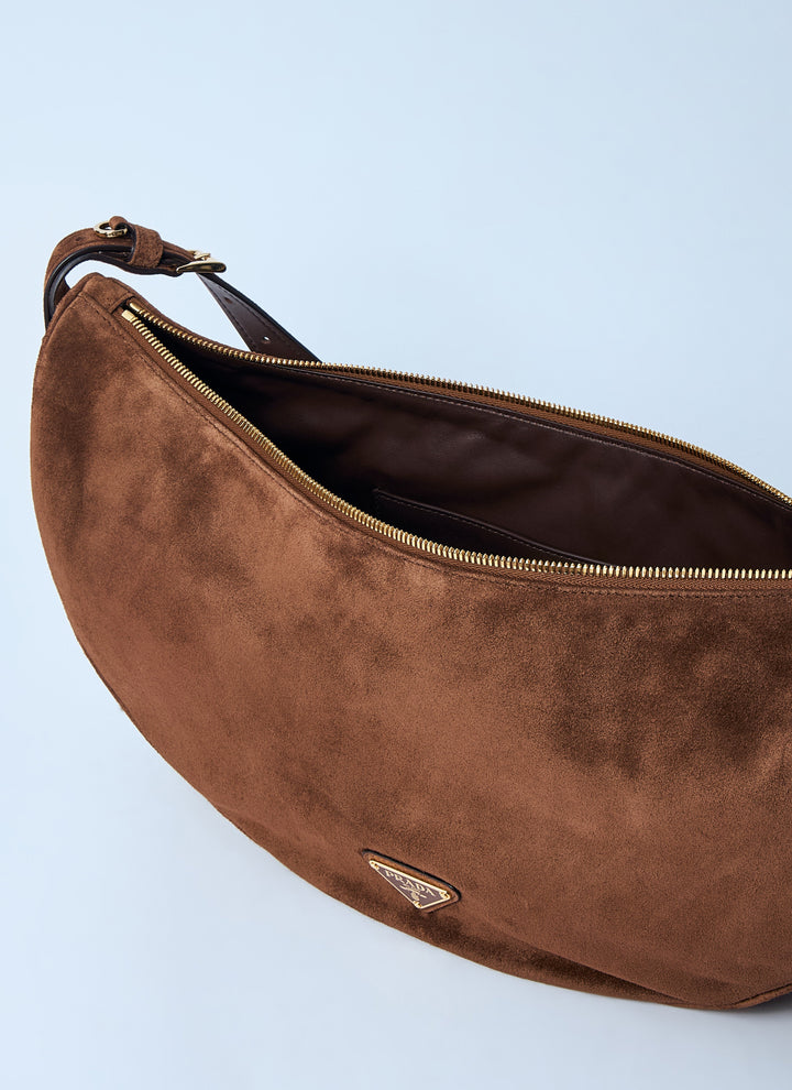 Prada Women Small Suede Shoulder Bag