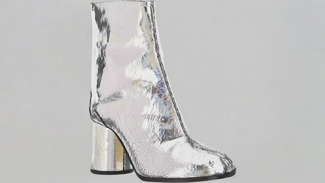 Margiela TABI silver women's Ankle Boots