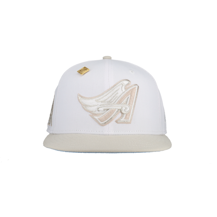 Anaheim Angels Pure White 50th Anniversary Patch 59Ffity Fitted Hat