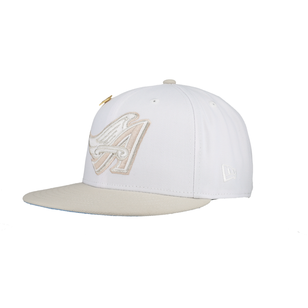 Anaheim Angels Pure White 50th Anniversary Patch 59Ffity Fitted Hat