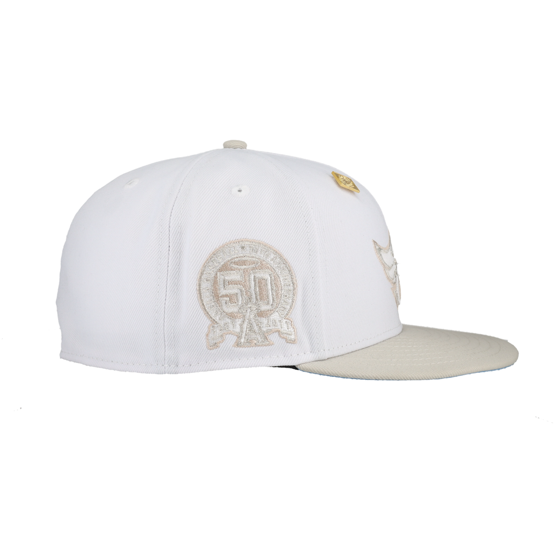 Anaheim Angels Pure White 50th Anniversary Patch 59Ffity Fitted Hat