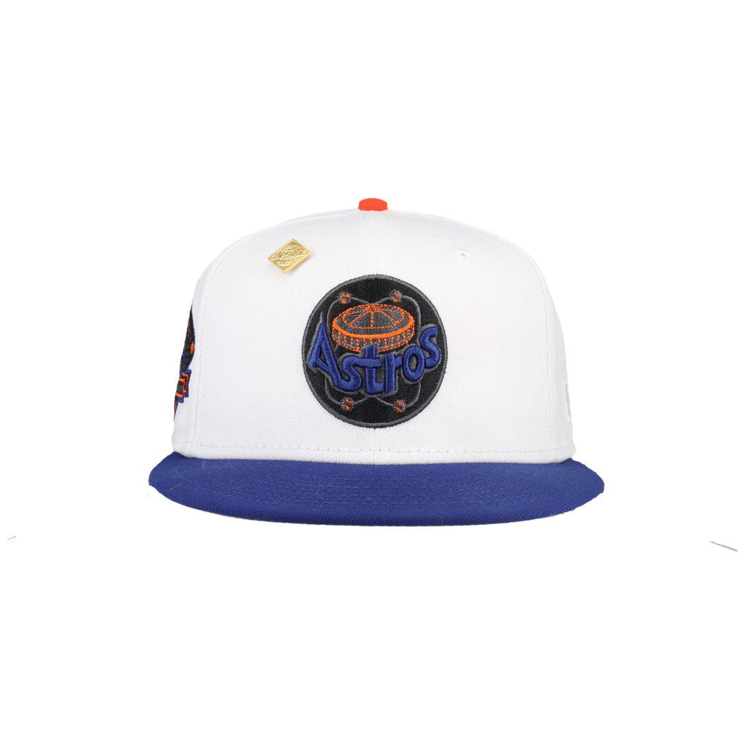 Houston Astros Pure White 25th Silver Anniversary Patch 59Fifty Fitted Hat