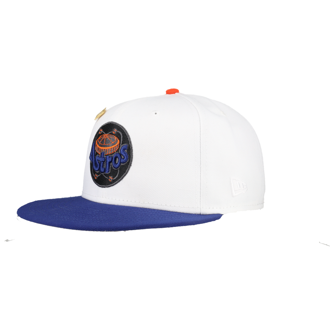 Houston Astros Pure White 25th Silver Anniversary Patch 59Fifty Fitted Hat