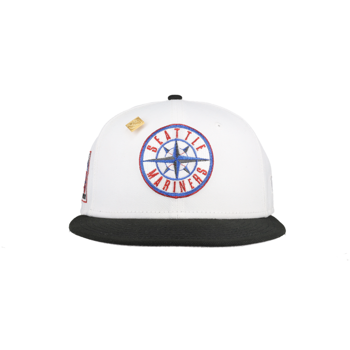 Seattle Mariners Pure White 40th Anniversary Patch 59Ffity Fitted Hat