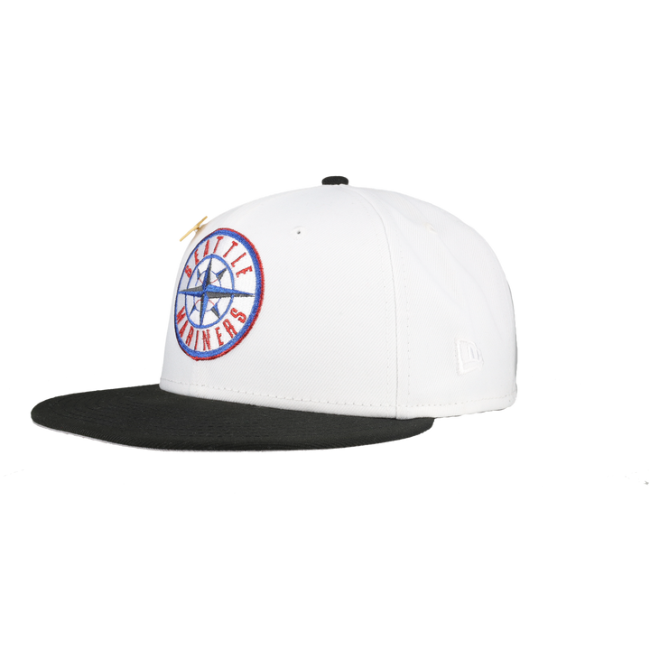 Seattle Mariners Pure White 40th Anniversary Patch 59Ffity Fitted Hat